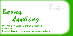 barna lambing business card